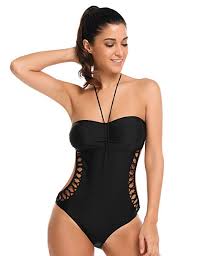 Ekouaer Womens Strappy One Piece Swimsuit Sexy Hollow Out Monokini Bathing Suit