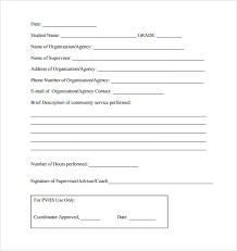 Sample Service Hour Form 13 Download Free Documents In Pdf Word