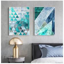 Abstract Geometric Turquoise Canvas