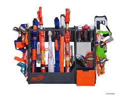 We just used standard pegboard hooks and accessories from lowes to hang up all the. Nerf Elite Blaster Rack Toys R Us Canada