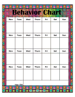 Colorful Monthly Behavior Chart Chore Charts For All Ages