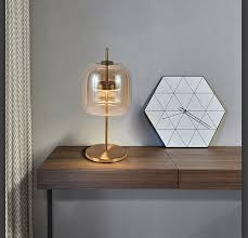Djamel Table Lamp 9 4 Amber Glass Desk