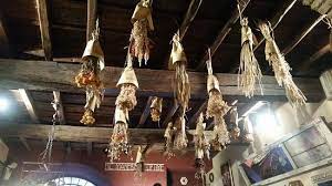 What you need to do is locate the ceiling rafters (or joists) above the vinyl and attach fasteners to them. Dried Flowers Hanging From The Ceiling Picture Of Cantina Cucina Rome Tripadvisor