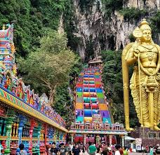 A hindu temple, in limestone hills caves near kl. The Beautiful Colors Of Batu Caves In Malaysia Here S A Different Angle Showing The Newly Completed Hindu Temple On T Malaysia Travel Batu Caves Kuala Lumpur