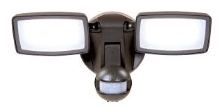 Cooper Lighting Mst2850l Led Twin Head Bronze Floodlight With Motion Sensor With 180 Detection Area Walmart Com Walmart Com