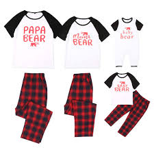 Patpat Matching Family Christmas Holiday Polar Bear Pj Pajamas Set With Plaid Pant