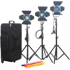 Came Tv 3 X 300w 500w Fresnel Tungsten Continuous Lights