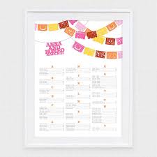 Fiesta Wedding Seating Chart Printable Seating Plan Papel Picado