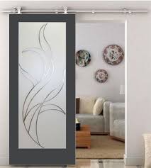 Decorative Glass Barn Door