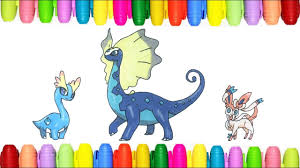 More 100 images of different animals for children's creativity. Pokemon Coloring Pages Amaura Aurorus And Sylveon Youtube