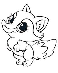 Coloring page for kids with charming princess fox. View 19 Baby Fox Kawaii Fox Coloring Pages