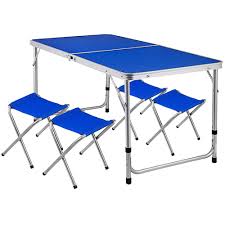 Gymax portable foldable camping table set, folding picnic table with 4 seats chairs &. Aldi Folding Picnic Table With 4 Benches 4 Person Adjustable Height Portable Camping Table And Chairs Set Buy Portable Table With 4 Chair For Picnic Lightweight Table With 4 Benches For Camping Fold