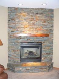 Stacked Stone Tile Fireplace Stone