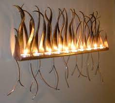 Metal Candle Holder Wall Sculpture