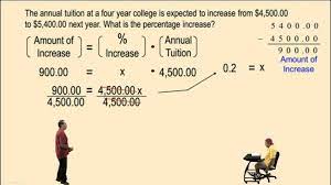 calculating percent increase decrease
