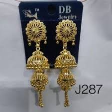 3 layers gold plated jhumki size