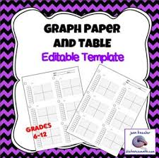 Graph Paper And Table Handout With Editable Template High School