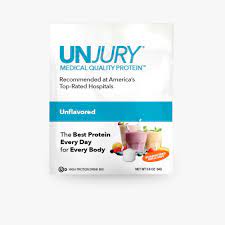 unflavored whey protein powder drink mix single serve packet unjury protein