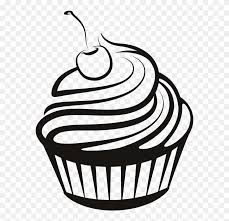 Clip art illustration with simple gradients. Cupcake Drawing Clip Art Black And White Cupcake Clipart Png Download 5741991 Pinclipart