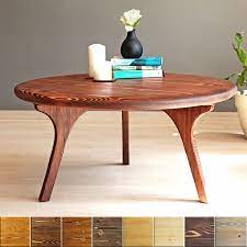 Solid Wood Round Coffee Table Custom
