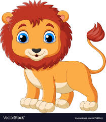 cute lion cartoon on white background