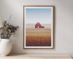 Red Barn And Rural Landscape Wall Art
