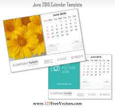 June 2016 Calendar Template Download Free Vector Art