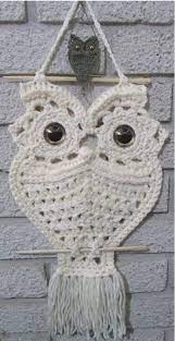 Crochet Owl Hanger In Macrame Style