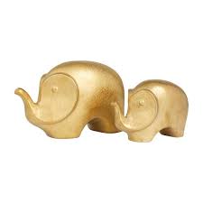 Litton Lane Gold Ceramic Elephant