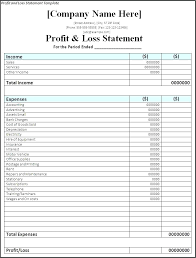 Profit And Loss Statement Excel Ate Sample P L For Pl Spreadsheet
