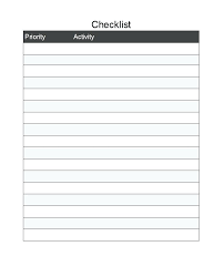 Printable To Do List Checklist Templates Excel Word Free Template