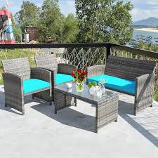 Costway 4 Piece Wicker Patio