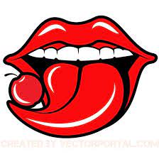 cherry on tongue graphics royalty free