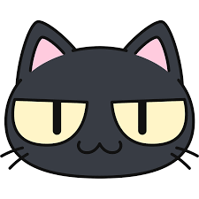 黒猫の顔（猫目） | 無料イラスト＆かわいいフリー素材集 ねこ画伯コハクちゃん