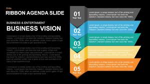 5 Items Ribbon Agenda Slide Template For Powerpoint And Keynote