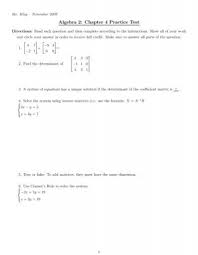 Algebra 2 Chapter 4 Practice Test