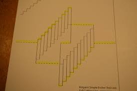 Kirigami Simple Escher Staircase 8 Steps