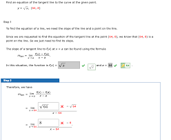 solved find an equation of the tangent