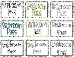 Bathroom Passes Pass Template Home High School Hall