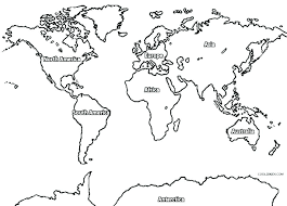 Coloring Pages Maps Continents Coloring Page Map Free Printable