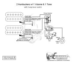 Three way wiring diagram source: 2 Humbuckers 3 Way Lever Switch 1 Volume 1 Tone