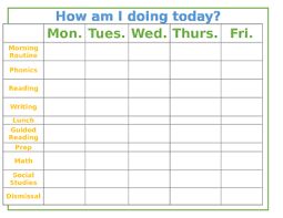 Weekly Behavior Chart