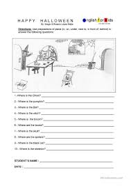 Halloween Prepositions Of Place English Esl Worksheets