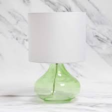 Green Glass Raindrop Table Lamp