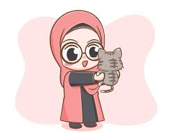 muslim and a cat cartoon ilration