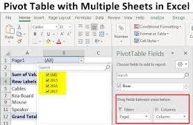 Pivot Table With Multiple Sheets In Excel Combining