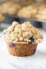 banana blueberries crumb muffins
