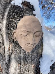 Concrete Face Garden Sculpture Tree