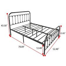 black simple metal bed frame with