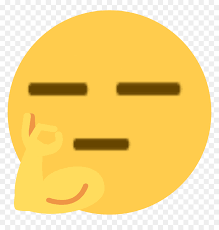 Thinking face emoji looks like a serious smiley with one eyebrow raised, obviously thinking about something important. Hm Emoji Hd Png Download Vhv